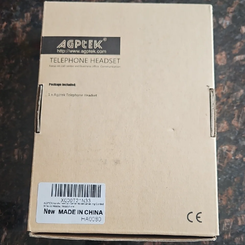 AGPtEK Hands-free Noise Cancelling Corded Binaural Telephone Headset-Black